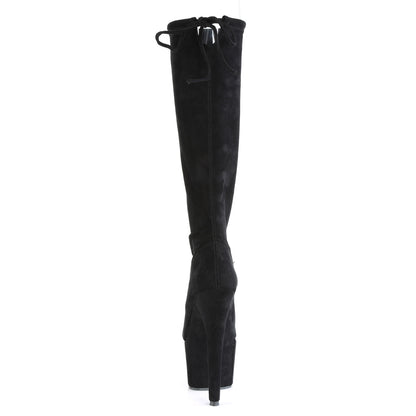 【PLEASER】ADORE-2008 シューズ Blk Stretch Faux Suede/Blk Faux Suede【取寄】