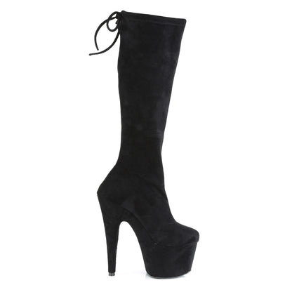【PLEASER】ADORE-2008 シューズ Blk Stretch Faux Suede/Blk Faux Suede【取寄】