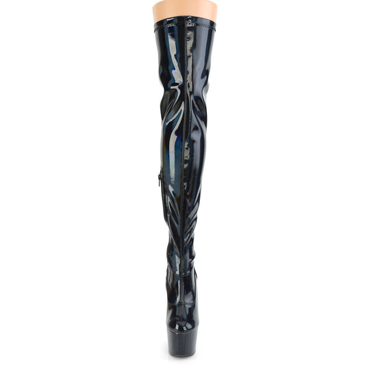 【PLEASER】ADORE-3000HWR プラットフォームシューズ Blk Str. Holo/Blk Holo【取寄】