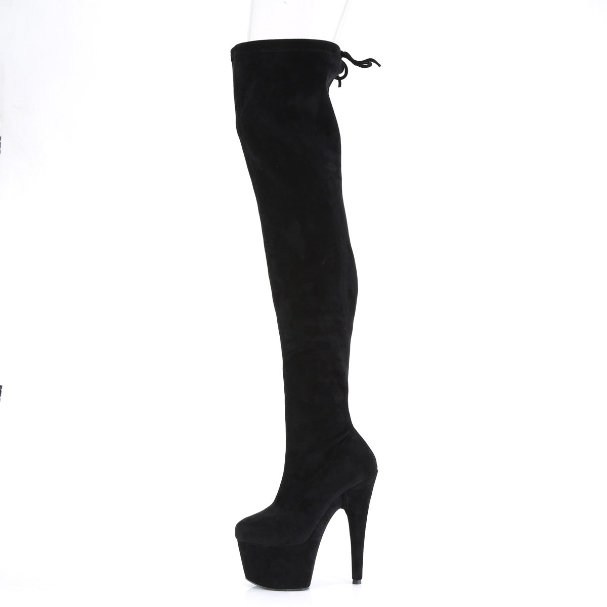 【PLEASER】ADORE-3008 プラットフォームシューズ Blk Stretch Faux Suede/Blk Faux Suede【取寄】