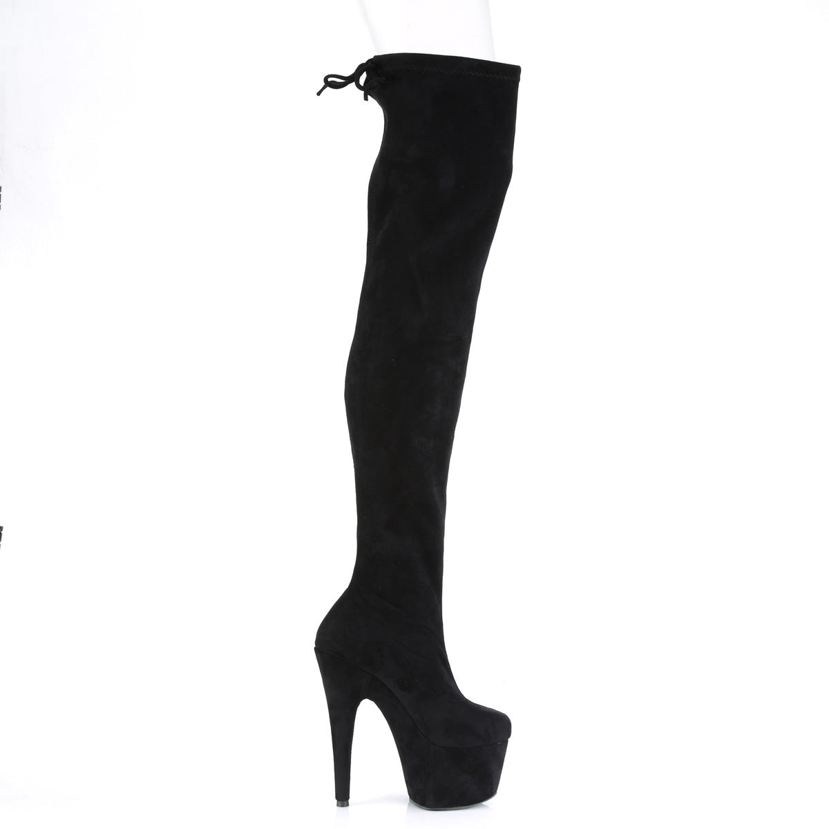 【PLEASER】ADORE-3008 シューズ Blk Stretch Faux Suede/Blk Faux Suede【取寄】