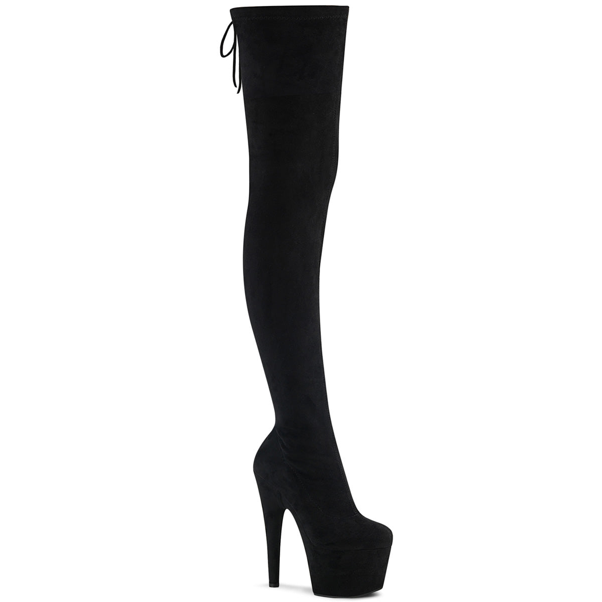 【PLEASER】ADORE-3008 シューズ Blk Stretch Faux Suede/Blk Faux Suede【取寄】