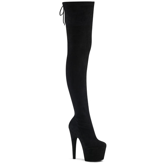 【PLEASER】ADORE-3008 プラットフォームシューズ Blk Stretch Faux Suede/Blk Faux Suede【取寄】