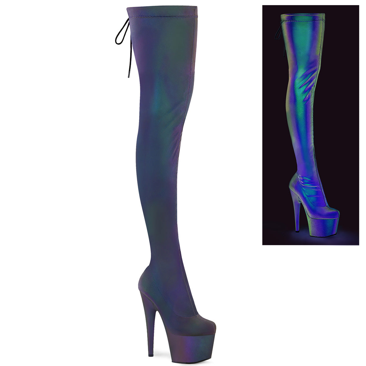 【PLEASER】ADORE-3008REFL シューズ Stretch Green-Purple Refllective/M【取寄】