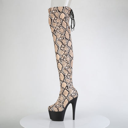 【PLEASER】ADORE-3008SP-BT シューズ Tan-Brown Snake Print/Blk Matte【取寄】