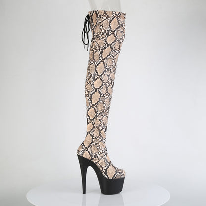 【PLEASER】ADORE-3008SP-BT シューズ Tan-Brown Snake Print/Blk Matte【取寄】