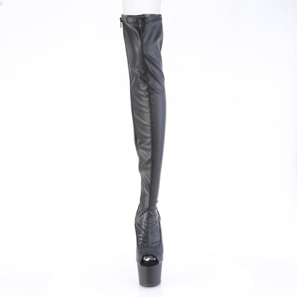 【PLEASER】ADORE-3011 シューズ Blk Str. Faux Leather/Blk Matte【取寄】