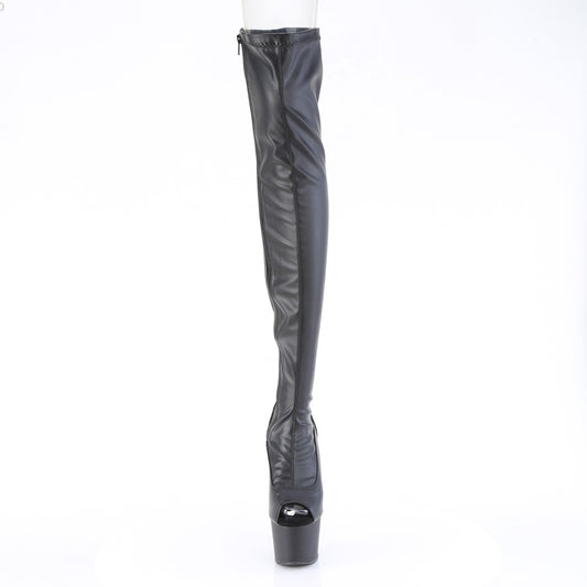 【PLEASER】ADORE-3011 プラットフォームシューズ Blk Str. Faux Leather/Blk Matte【取寄】