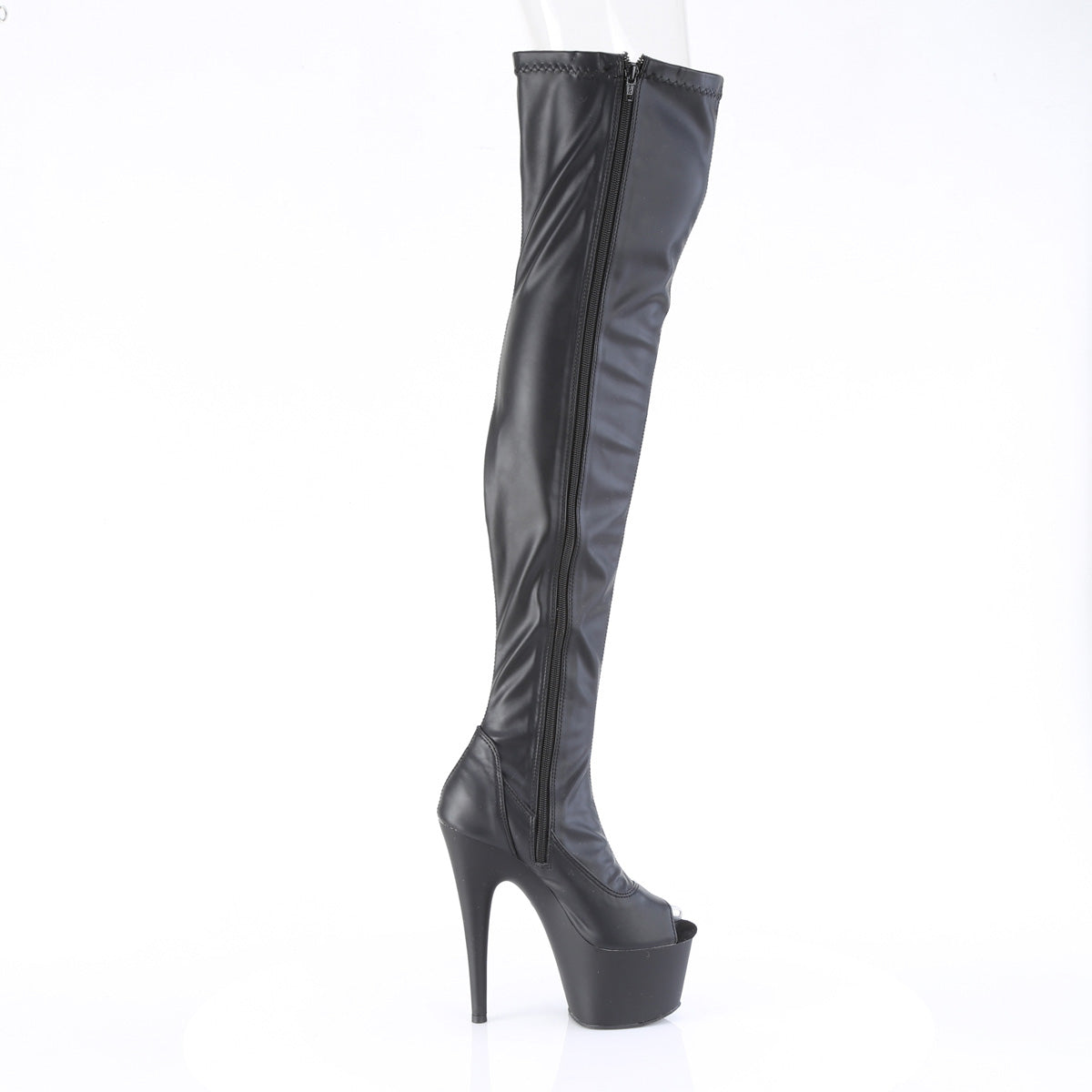 【PLEASER】ADORE-3011 シューズ Blk Str. Faux Leather/Blk Matte【取寄】