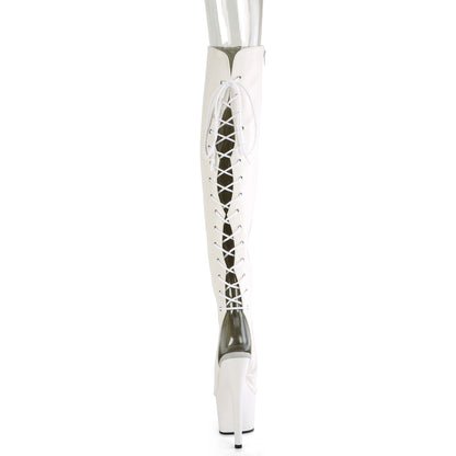【PLEASER】ADORE-3019 シューズ Wht Faux Leather/Wht Matte【取寄】