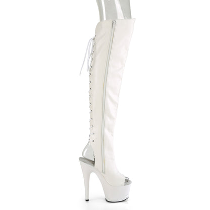 【PLEASER】ADORE-3019 シューズ Wht Faux Leather/Wht Matte【取寄】