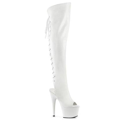 【PLEASER】ADORE-3019 シューズ Wht Faux Leather/Wht Matte【取寄】