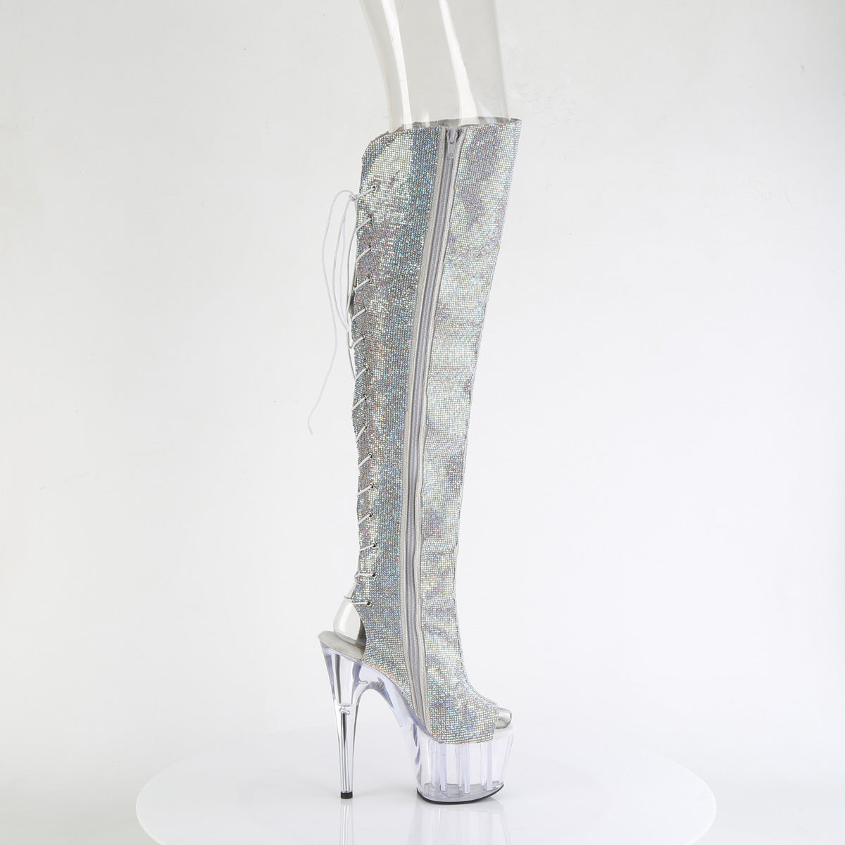 【PLEASER】ADORE-3019C-RS シューズ Slv AB RS-Faux Suede/Clr【取寄】