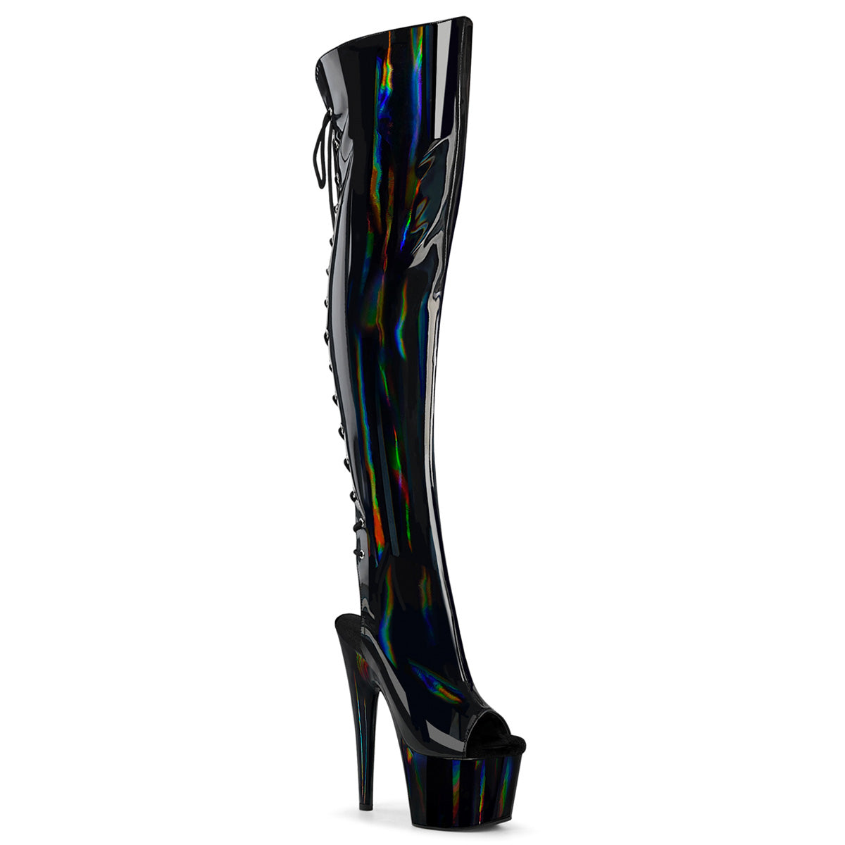 【PLEASER】ADORE-3019HWR シューズ Blk Str. Holo/Blk Holo【取寄】