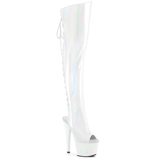 【PLEASER】ADORE-3019HWR プラットフォームシューズ Wht Str. Holo/Wht Holo【取寄】