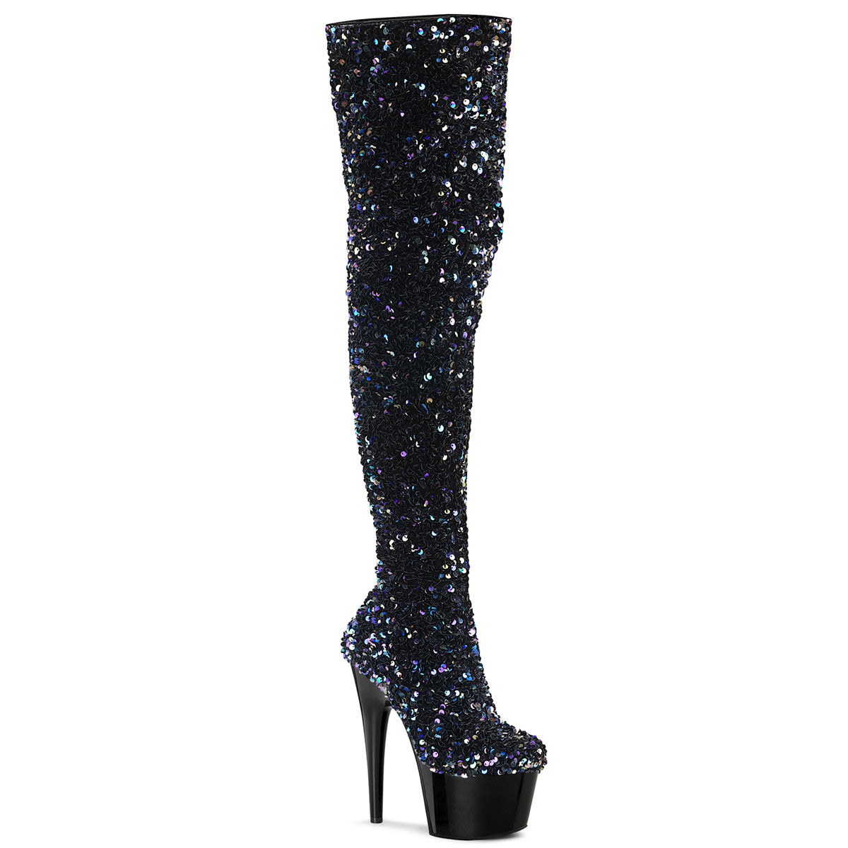 【PLEASER】ADORE-3020 プラットフォームシューズ Blk Multi Seuqins/Blk【取寄】