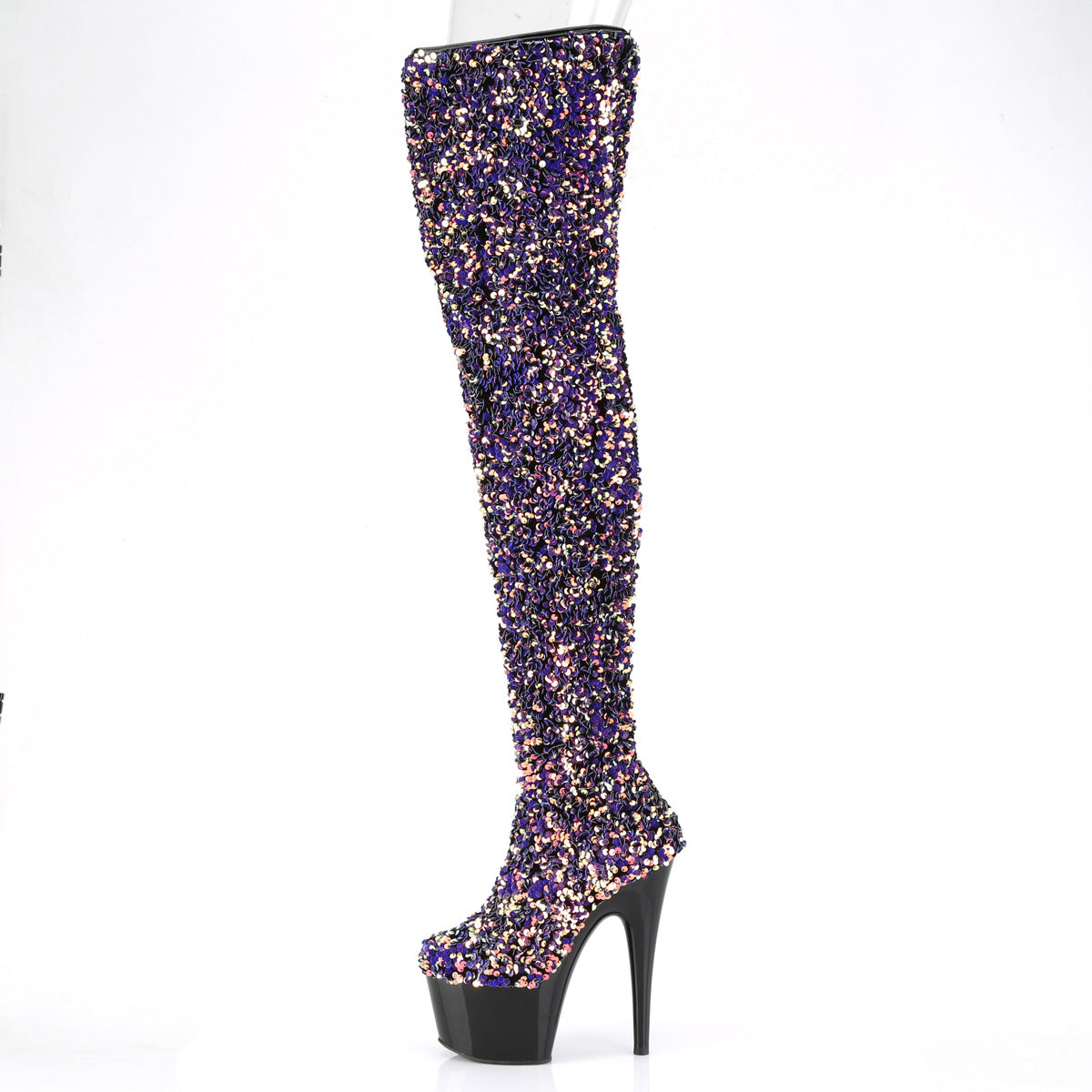 【PLEASER】ADORE-3020 シューズ Purple Multi Sequins/Blk【取寄】