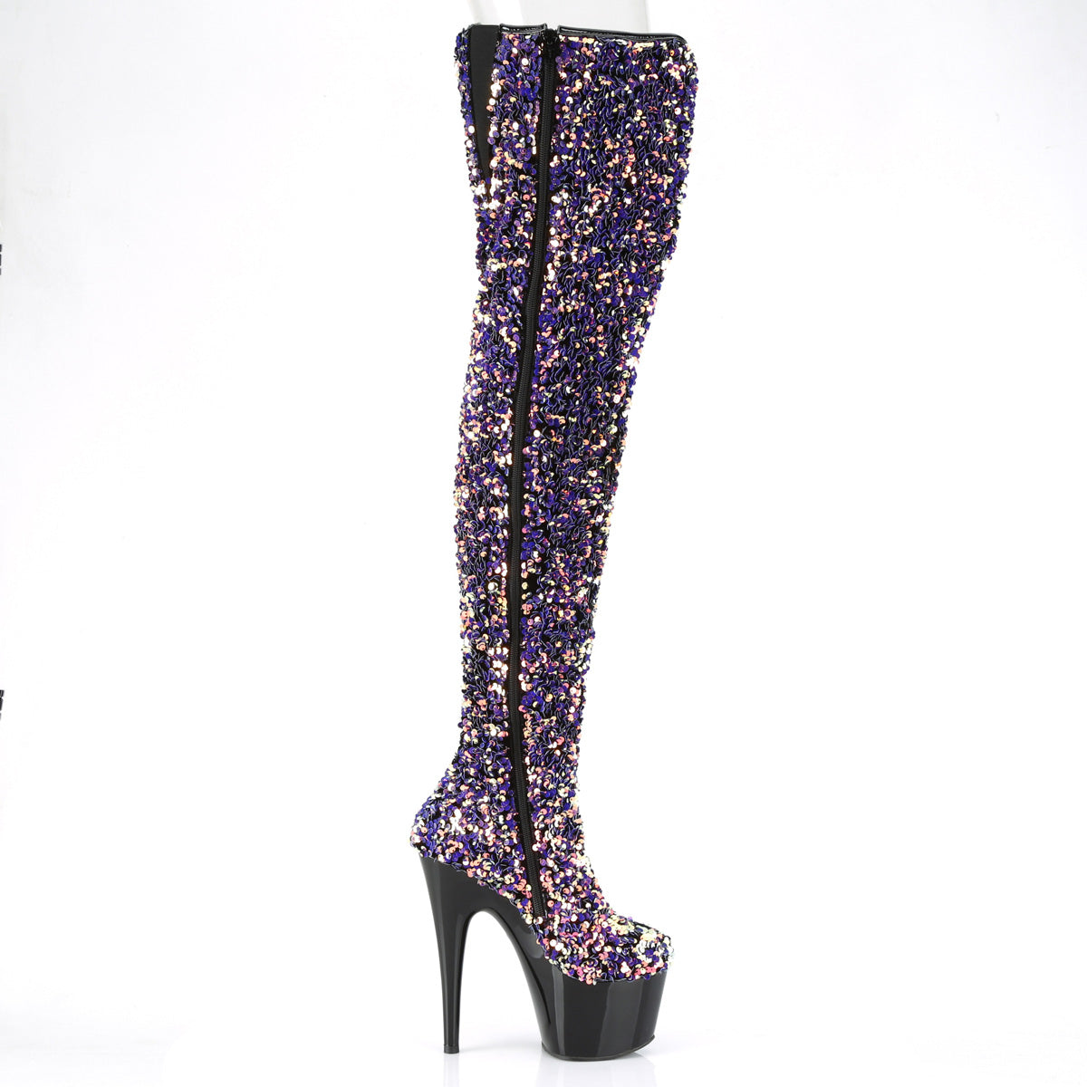 【PLEASER】ADORE-3020 シューズ Purple Multi Sequins/Blk【取寄】