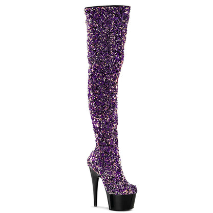 【PLEASER】ADORE-3020 シューズ Purple Multi Sequins/Blk【取寄】