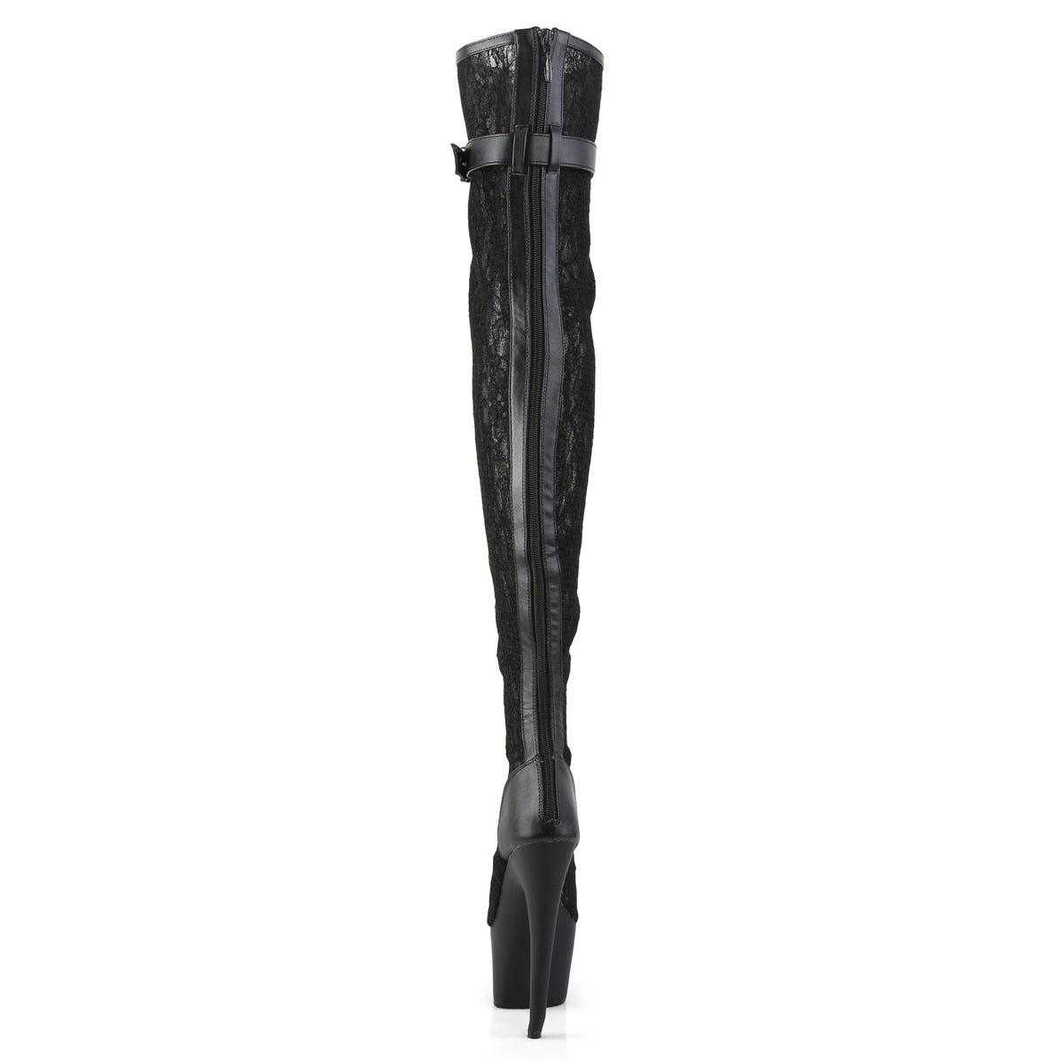 【PLEASER】ADORE-3025ML シューズ Blk Faux Leather-Mesh-Lace/Blk Matte【取寄】