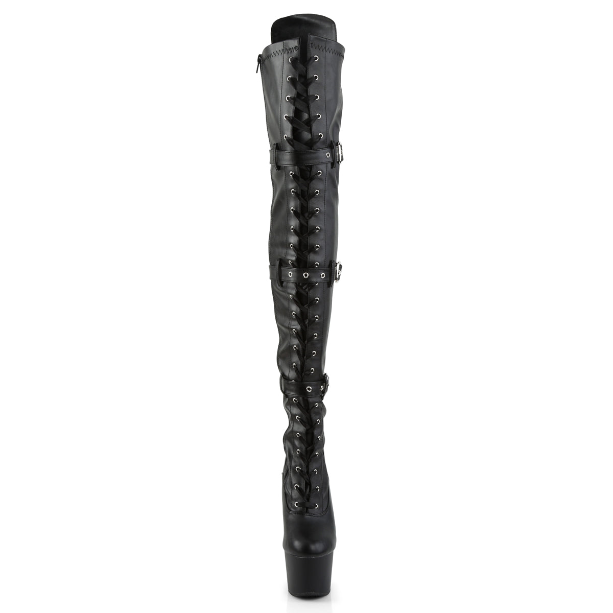 【PLEASER】ADORE-3028 シューズ Blk Str Faux Leather/Blk Matte【取寄】