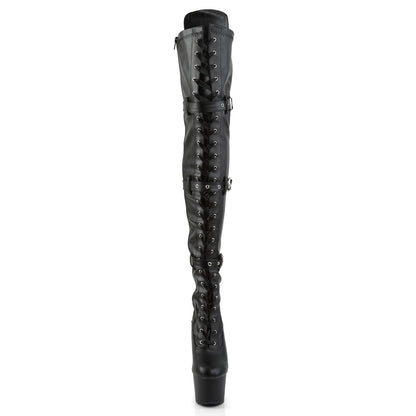 【PLEASER】ADORE-3028 シューズ Blk Str Faux Leather/Blk Matte【取寄】