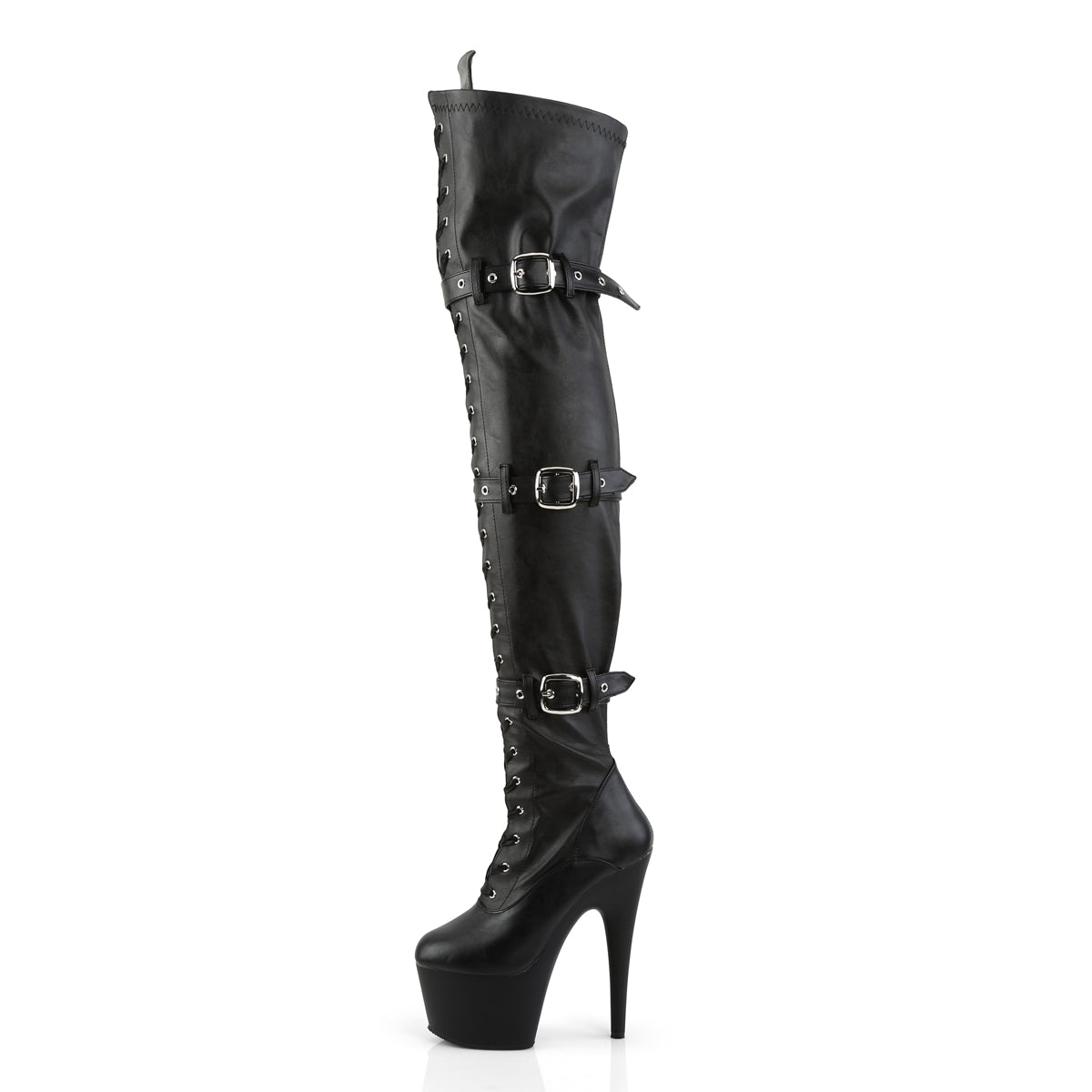 【PLEASER】ADORE-3028 シューズ Blk Str Faux Leather/Blk Matte【取寄】