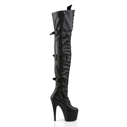 【PLEASER】ADORE-3028 シューズ Blk Str Faux Leather/Blk Matte【取寄】