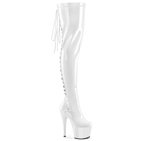 【PLEASER】ADORE-3063 プラットフォームシューズ Wht Str Pat/Wht【取寄】