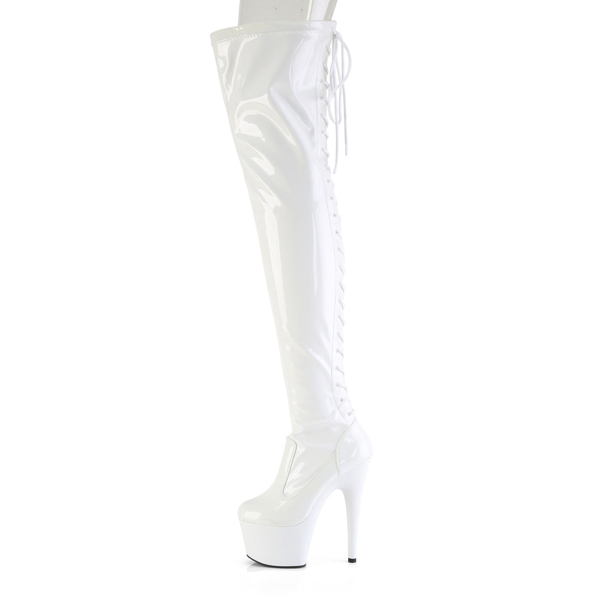 【PLEASER】ADORE-3850 プラットフォームシューズ Wht Str. Pat/Wht【取寄】