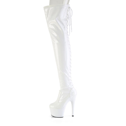 【PLEASER】ADORE-3850 プラットフォームシューズ Wht Str. Pat/Wht【取寄】