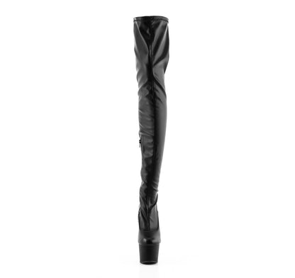 【PLEASER】ADORE-4000 シューズ Blk Str. Faux Leather/Blk Matte【取寄】