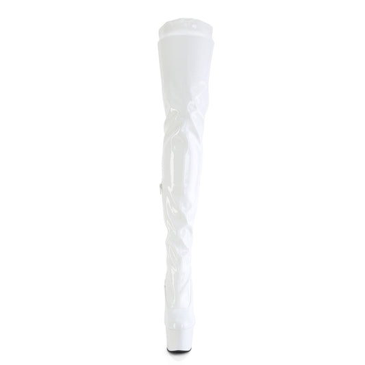 【PLEASER】ADORE-4000 プラットフォームシューズ Wht Str Pat/Wht【取寄】