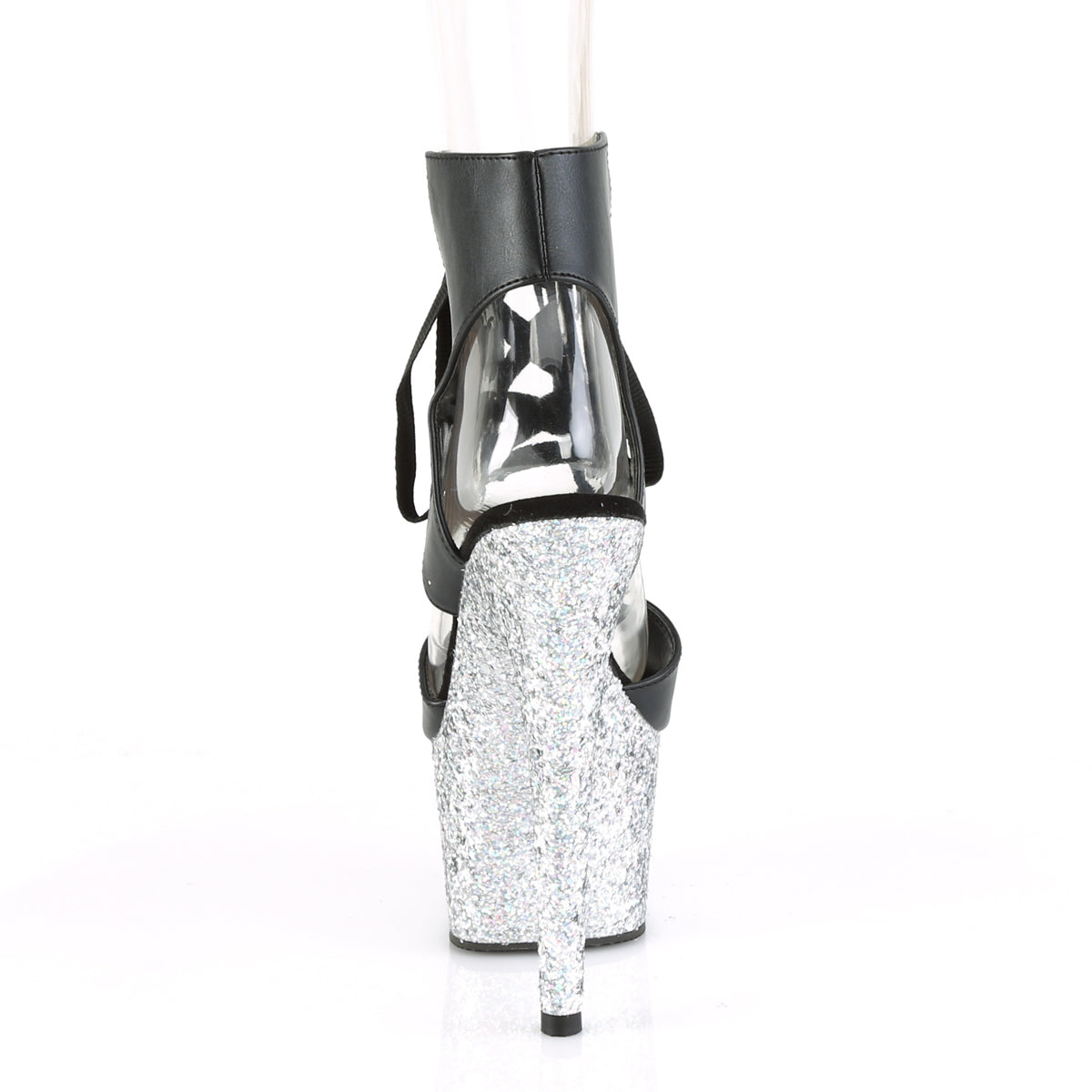 【PLEASER】ADORE-700-14LG シューズ Blk Faux Leather/Slv Multi Glitter【取寄】