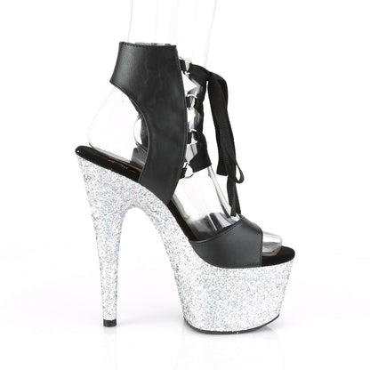 【PLEASER】ADORE-700-14LG シューズ Blk Faux Leather/Slv Multi Glitter【取寄】
