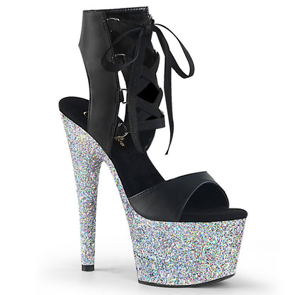 【PLEASER】ADORE-700-14LG シューズ Blk Faux Leather/Slv Multi Glitter【取寄】