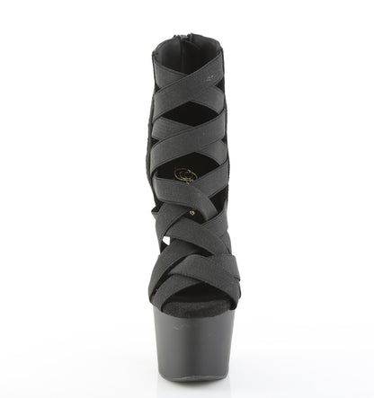 【PLEASER】ADORE-700-24 シューズ Blk Elastic Band-Microfiber/Blk Matte【取寄】
