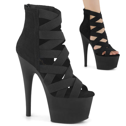 【PLEASER】ADORE-700-24 シューズ Blk Elastic Band-Microfiber/Blk Matte【取寄】