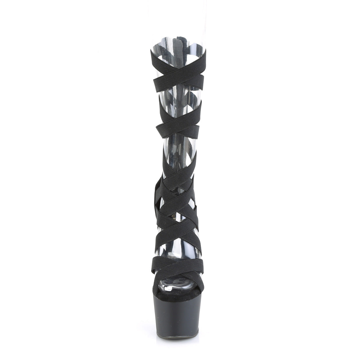 【PLEASER】ADORE-700-48 シューズ Blk Elastic Band-Faux Leather/Blk Matte【取寄】