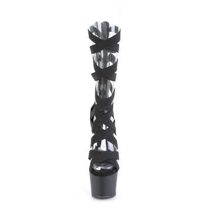 【PLEASER】ADORE-700-48 シューズ Blk Elastic Band-Faux Leather/Blk Matte【取寄】