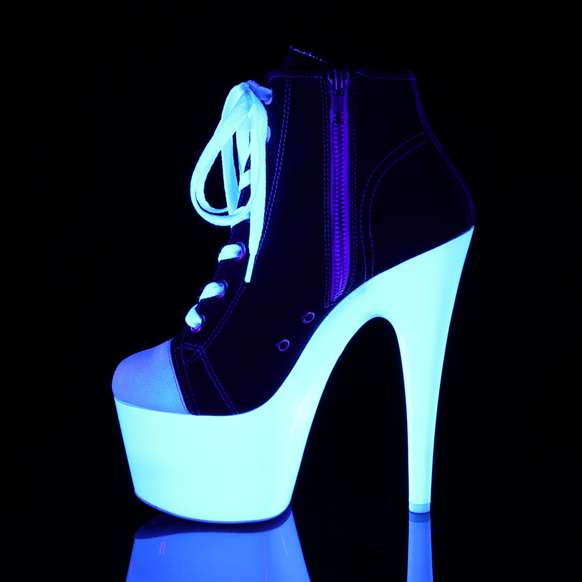 【PLEASER】ADORE-700SK-02 シューズ Blk Canvas/Neon White【取寄】