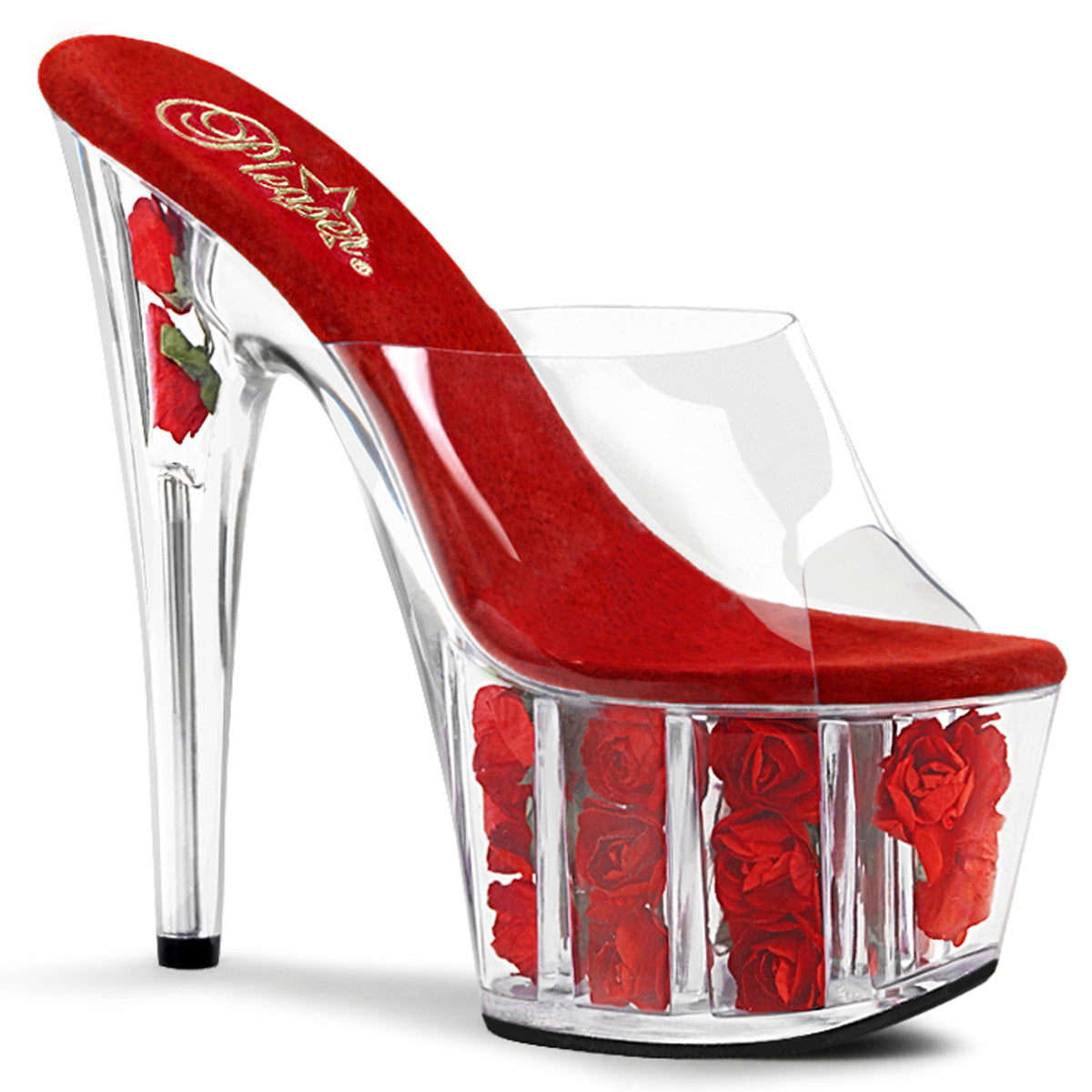 【PLEASER】ADORE-701FL シューズ Clr/Red Flowers【取寄】