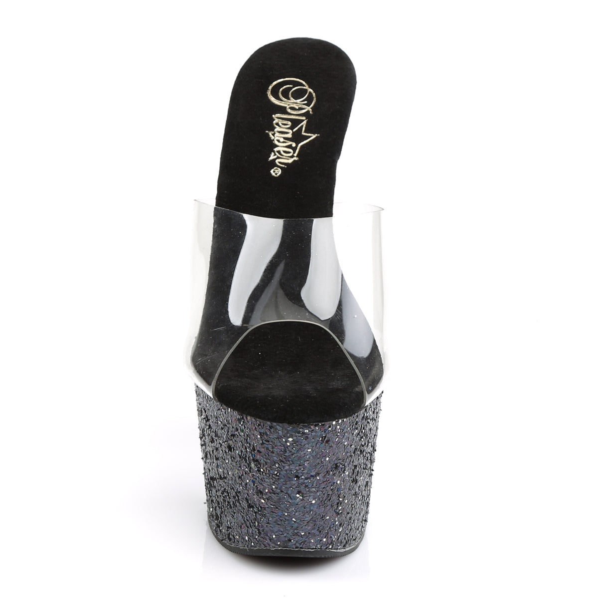 【PLEASER】ADORE-701LG シューズ Clr/Blk Holo Glitter【取寄】