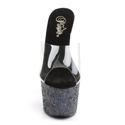 【PLEASER】ADORE-701LG シューズ Clr/Blk Holo Glitter【取寄】