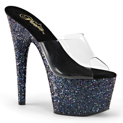 【PLEASER】ADORE-701LG シューズ Clr/Blk Holo Glitter【取寄】