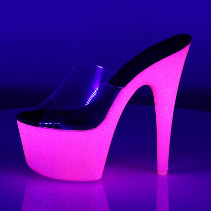【PLEASER】ADORE-701UVG シューズ Clr/Neon H. Pink Glitter【取寄】