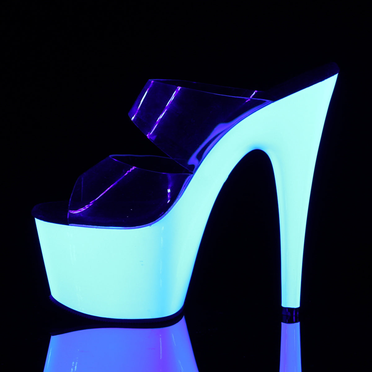 【PLEASER】ADORE-702UV シューズ Clr/Neon Wht【取寄】