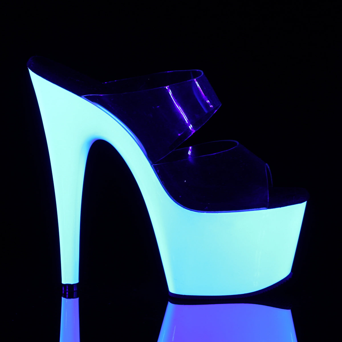 【PLEASER】ADORE-702UV シューズ Clr/Neon Wht【取寄】