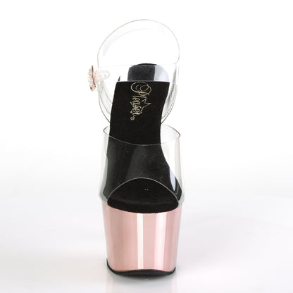 【PLEASER】ADORE-708 シューズ Clr/Rose Gold Chrome【取寄】