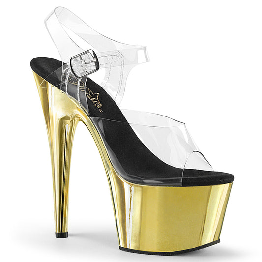 【PLEASER】ADORE-708 プラットフォームシューズ Clr/Gold Chrome【取寄】